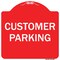Signmission Designer Series Customer Parking, Red & White Heavy-Gauge Aluminum Sign, 18" x 18", RW-1818-9855 A-DES-RW-1818-9855 - alternate 1